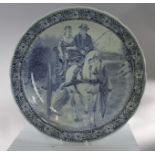 Large 20th c. Boch Delfts Blue & White Charger