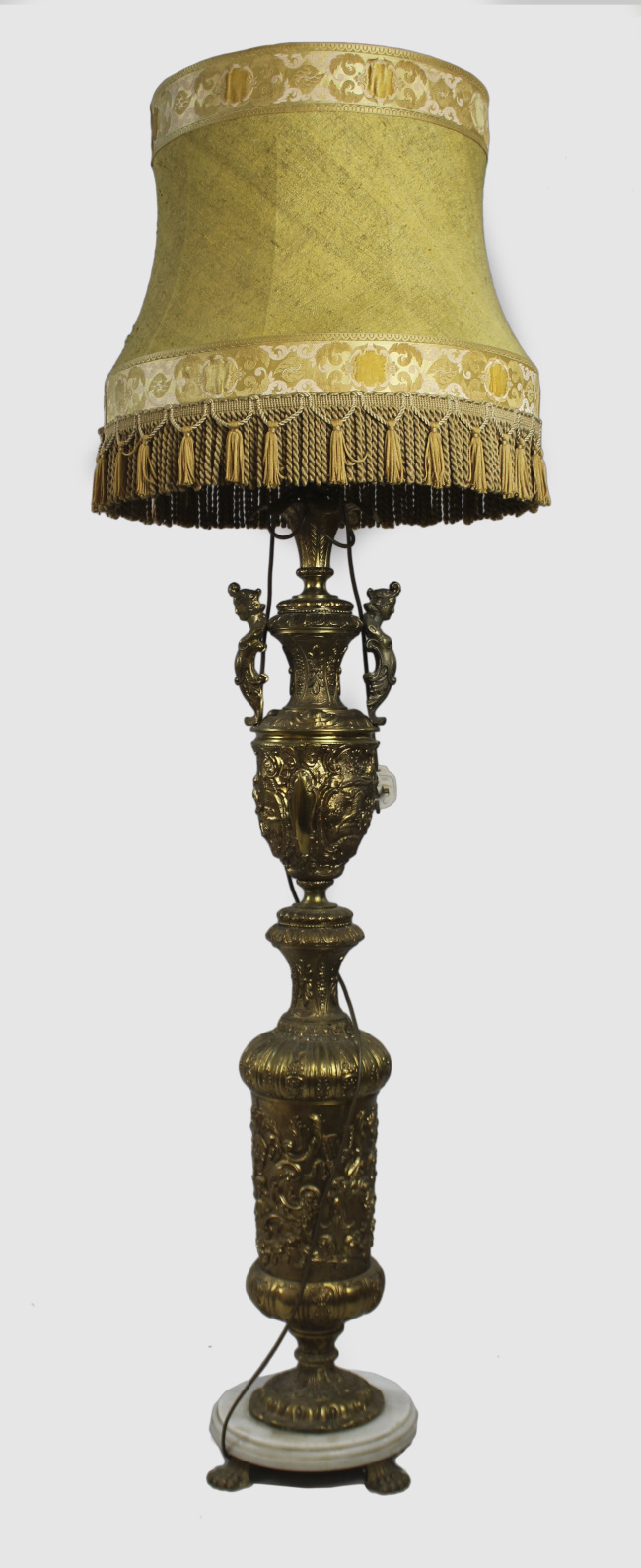 Ornate Brass & Marble Standard Lamp