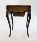 Antique 19th c. Walnut Drop Leaf Sewing Table