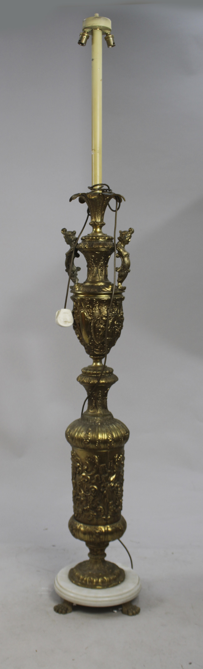 Ornate Brass & Marble Standard Lamp - Image 3 of 4