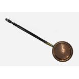 Victorian Copper & Brass Warming Pan with Ebonized Handle