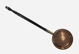 Victorian Copper & Brass Warming Pan with Ebonized Handle