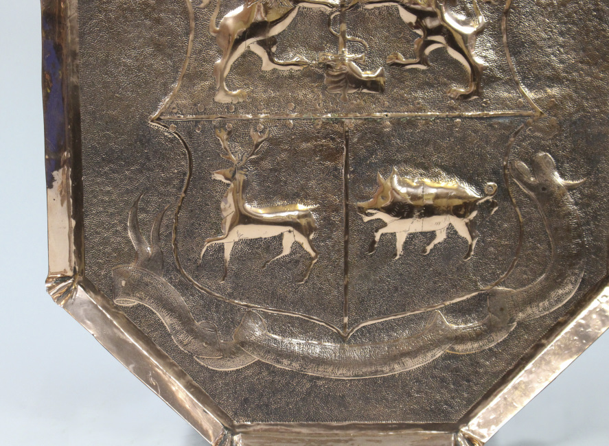 18th c. English Copper Armorial Wall Hanging - Image 4 of 8