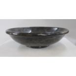 Italian 20th c. Black Marble Large Lipped Bowl