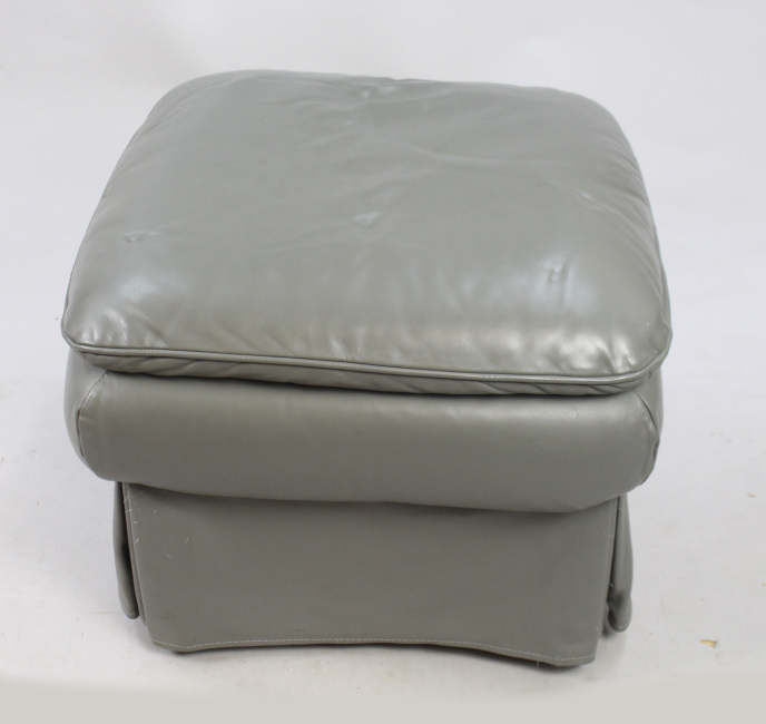 Leather Pouffe Ottoman - Image 2 of 3