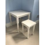 Pair Of Painted Shabby Chic Square Side Tables