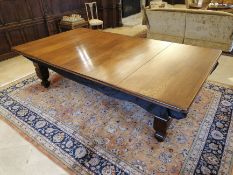 Late Victorian Burroughes & Watts Heavy Oak Snooker Table