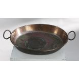 Early Antique Georgian Copper Two Handled Serving Bowl Basin