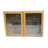 Light Oak Wall Mounted Glazed Display Cabinet