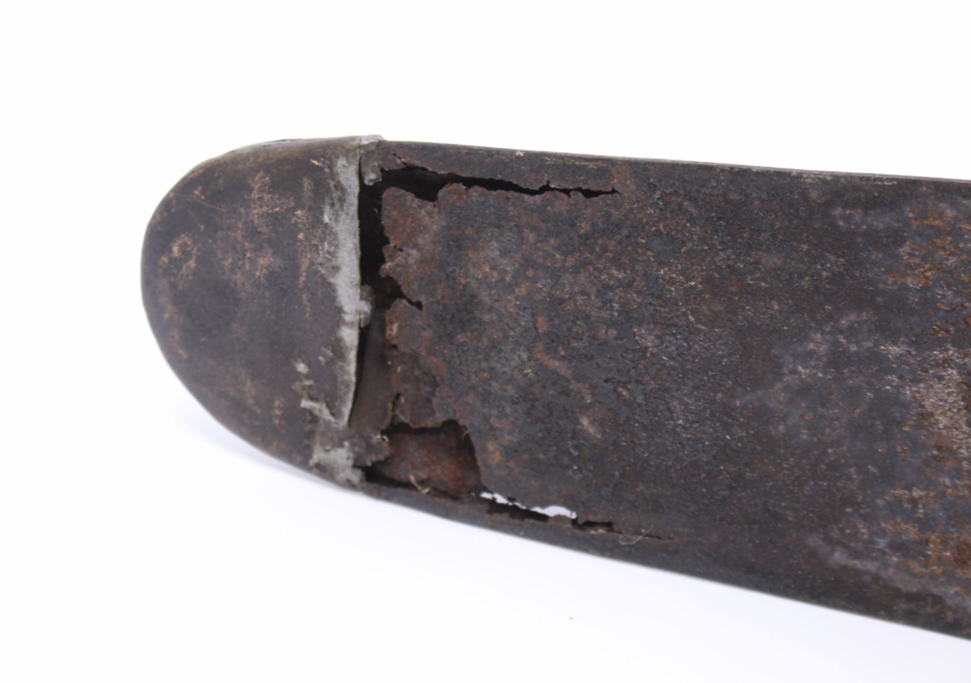 Antique English Steel, Copper & Brass Shoe Ale Muller - Image 6 of 6