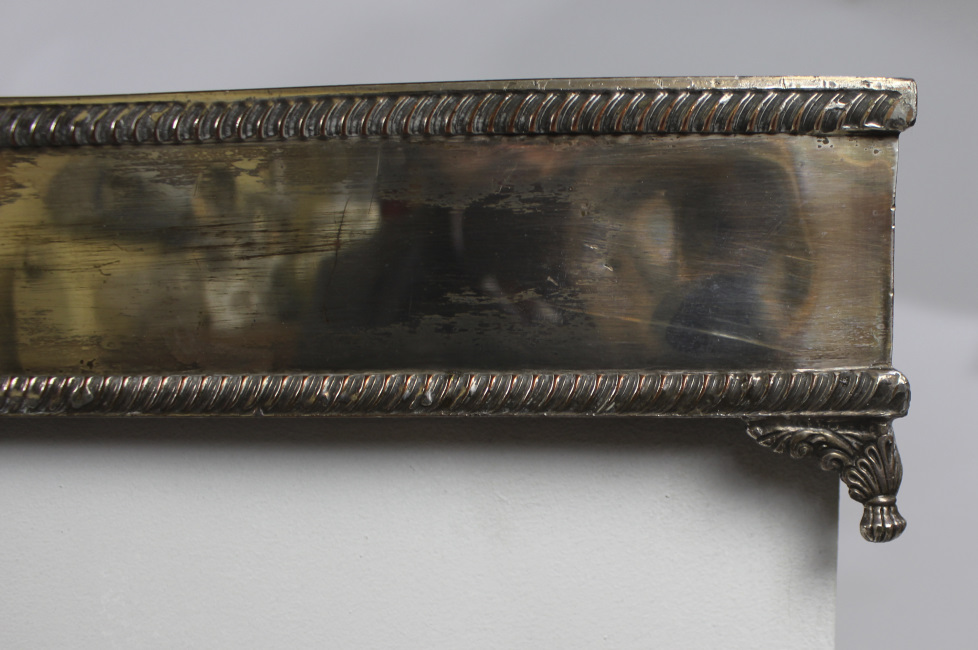 Early 19th c. English Silver on Copper Square Cake Stand - Image 5 of 6