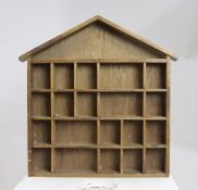 Vintage wooden Pediment Topped Collectors Shelf
