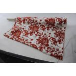 Large Roll of Red & Silver Floral Material