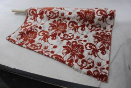 Large Roll of Red & Silver Floral Material