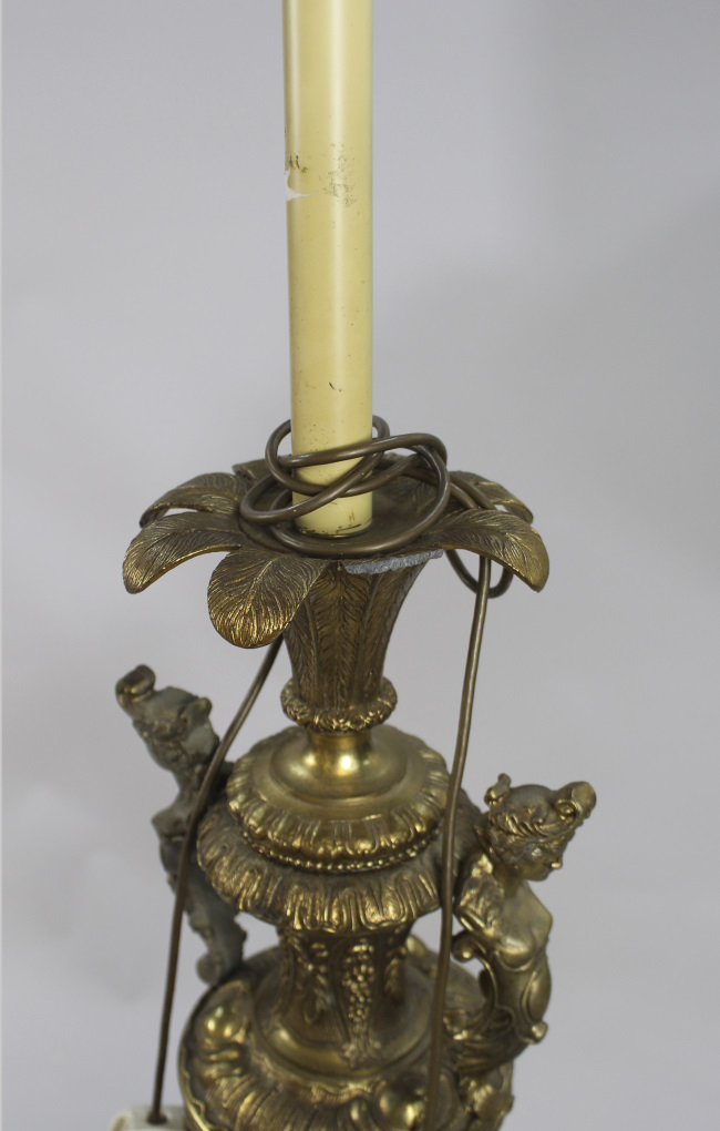 Ornate Brass & Marble Standard Lamp - Image 4 of 4