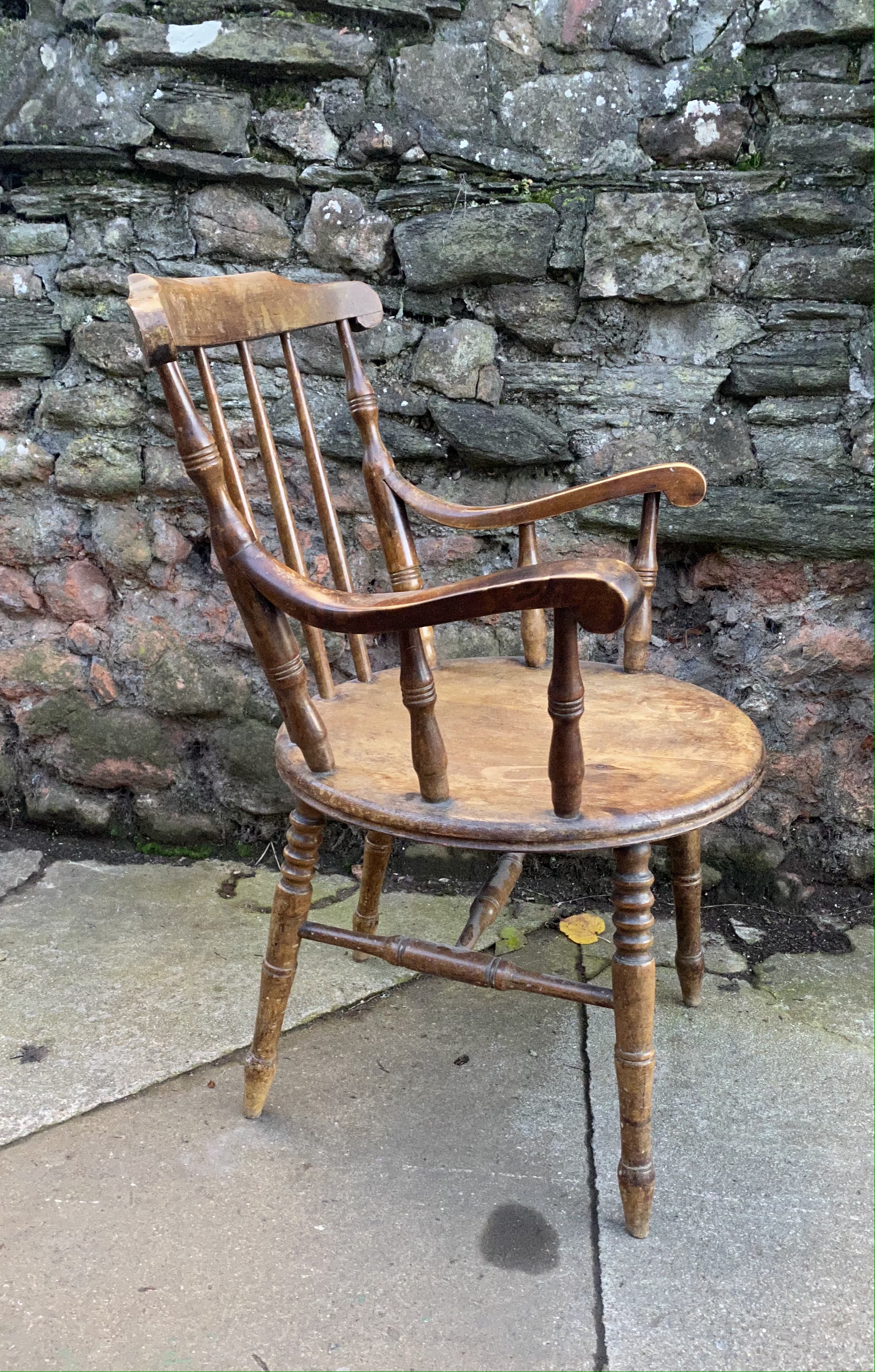 Early C20th stick back armchair - Image 4 of 4