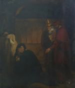 C19th century oil on canvas Of interior scene