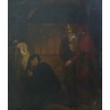 C19th century oil on canvas Of interior scene