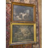 Pair of framed G. morland mezzotints C1810s