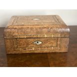 C19th walnut work box