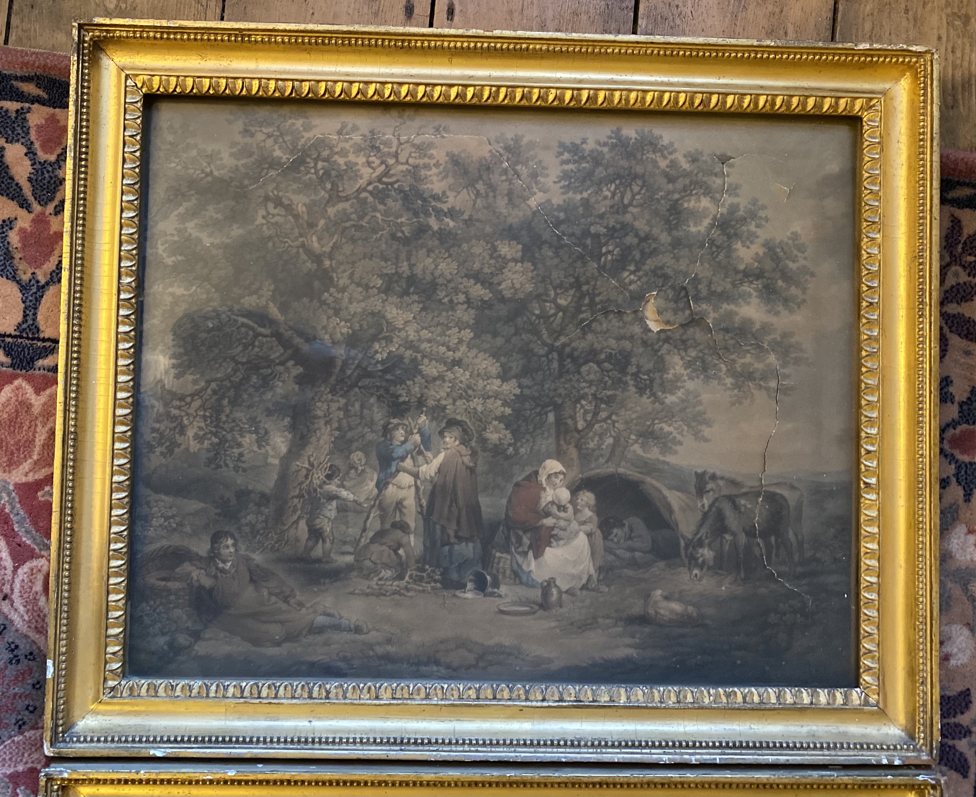 Pair of early C19th g. Morland mezzotints in frames - Image 4 of 6