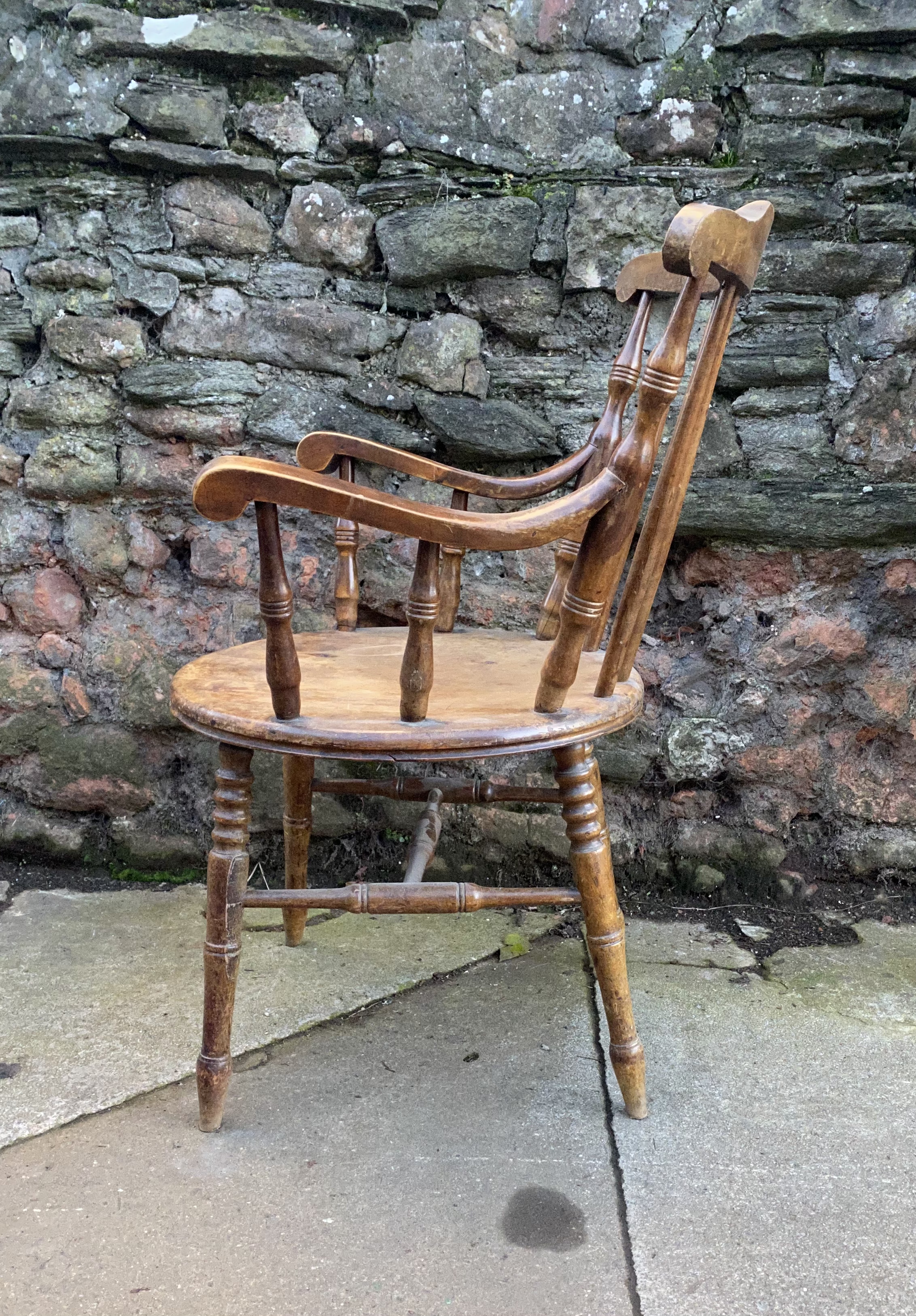 Early C20th stick back armchair - Image 3 of 4