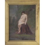 After William Etty Nude Study of a Woman Oil on panel Together with another,