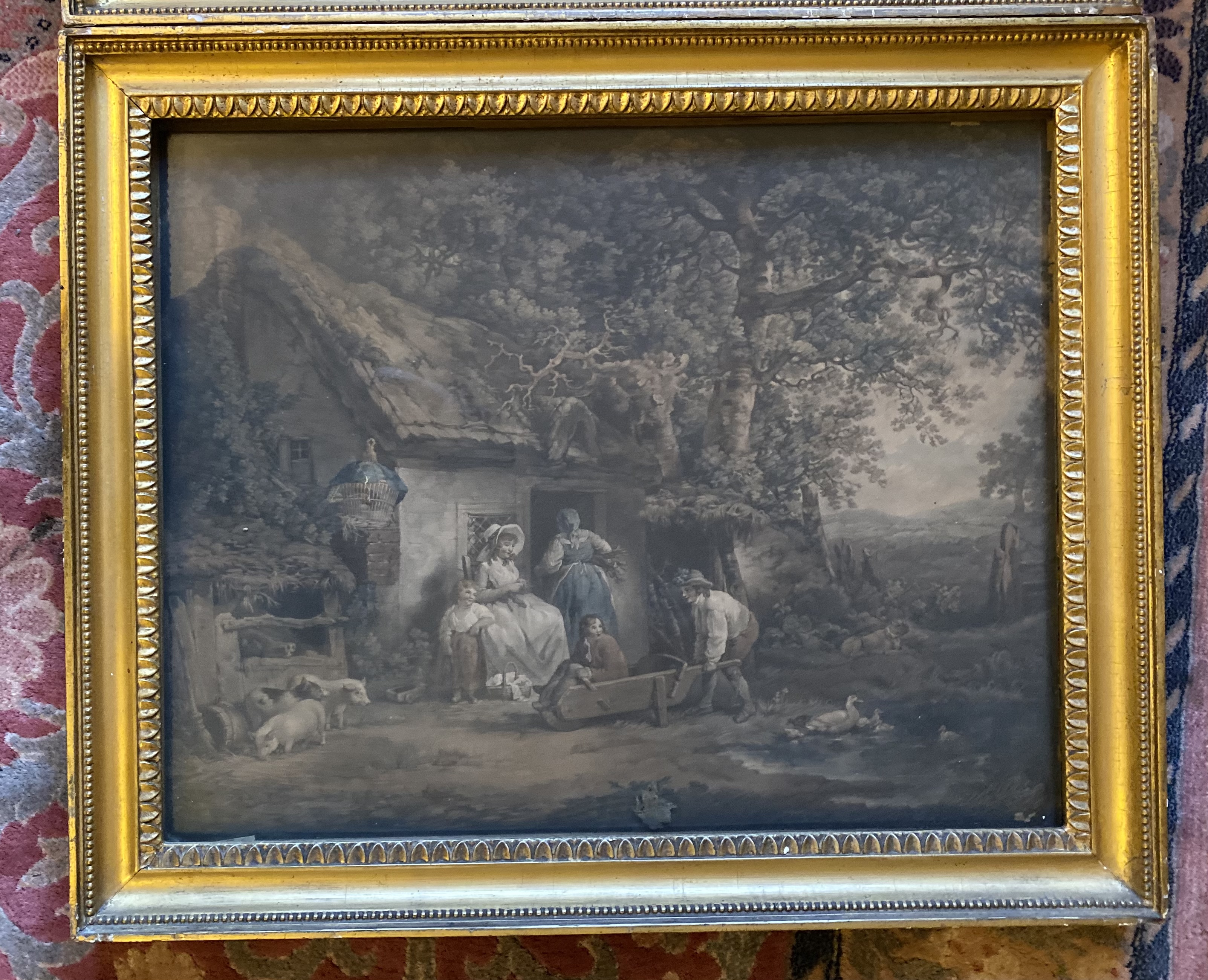 Pair of early C19th g. Morland mezzotints in frames - Image 3 of 6