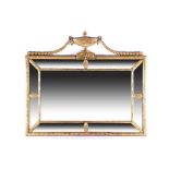 C19th Adams style mirror with urn and swags