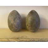 C19th pair of grand tour turned marble eggs