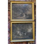 Pair of early C19th g. Morland mezzotints in frames