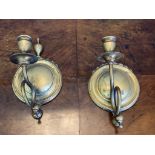 Pair of brass wall sconces for candles c 1900