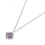 Chopard 18k White Gold Amethyst & Diamond Imperiale Pendant Necklace