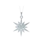 18ct White Gold Star Shape Diamond Pendant 2.84 Carats