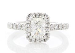 Platinum Halo Set Ring 1.02 Carats