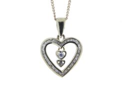 9ct Yellow Gold Heart Pendant 0.21 Carats