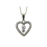 9ct Yellow Gold Heart Pendant 0.21 Carats