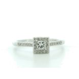 18ct White Gold Halo Set Diamond Ring 0.38 Carats