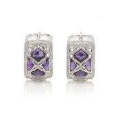 Chopard 18k White Gold Amethyst & Diamond Imperiale Earrings