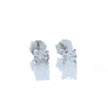 9ct White Gold Claw Set Diamond Earrings 0.42 Carats