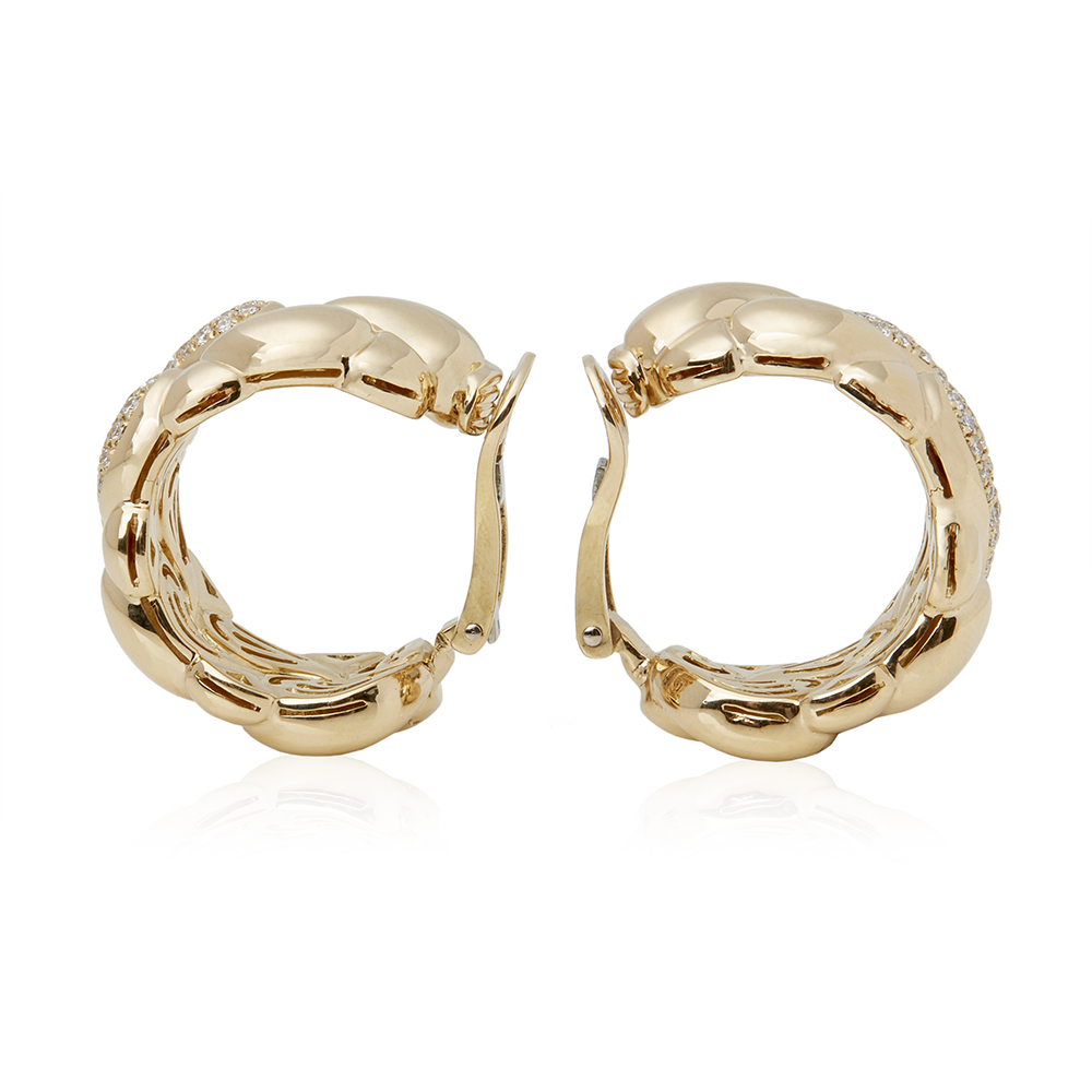 Chopard 18k Yellow Gold Diamond Cašmir Earrings - Image 6 of 7