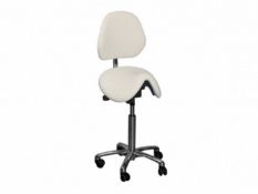 Stool Saddles With Tilting Backrest Ivory