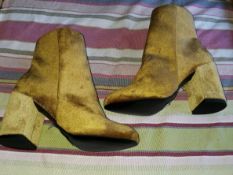 New Look High Heel Ankle Boots In Brown Faux Material UK 4
