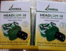 Two ( 2) Energy Saver Headlum 10 Lights, new & boxed
