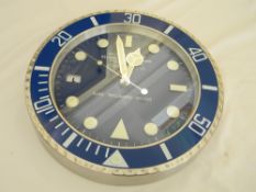 34 cm Silver body Blue Bezel Blue Dial watch design