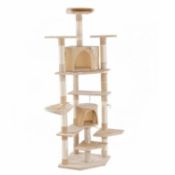 80" Multi-Level Cat Tower Beige