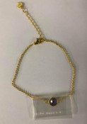 9Ct Gold Plated Sterling Silver Bracelet - Amethyst