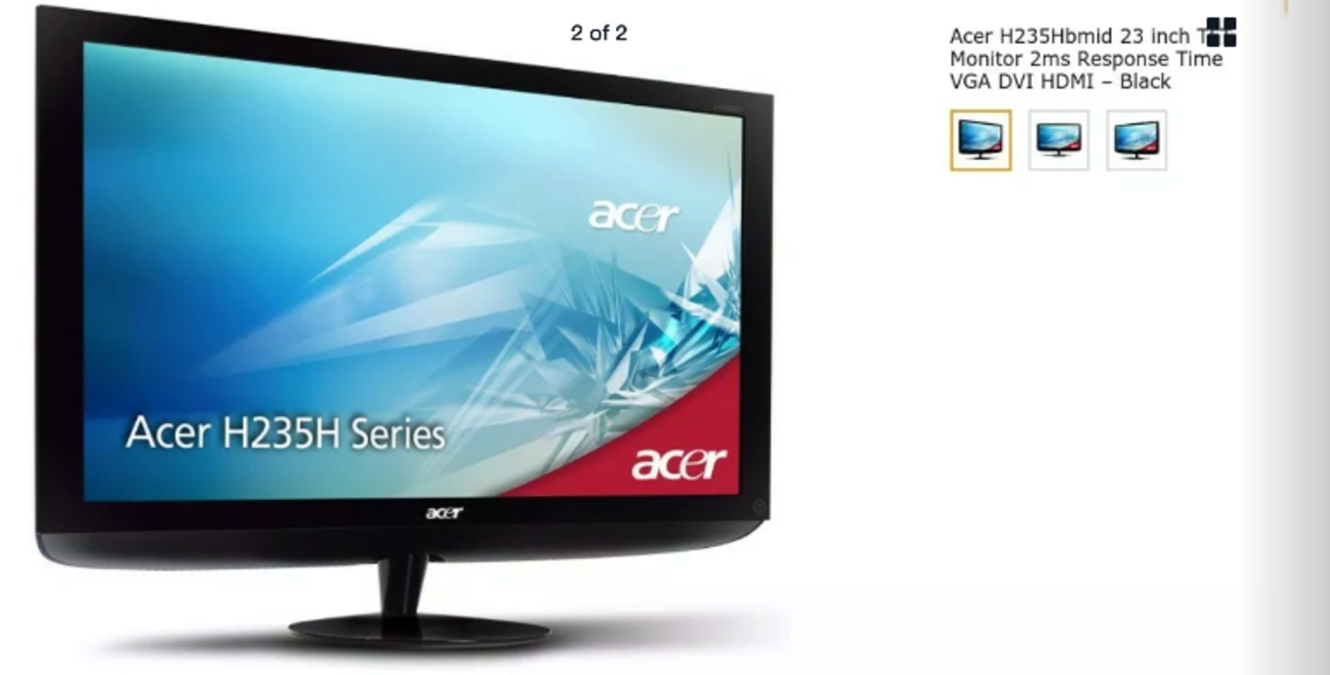 Acer H235H 23-Inch Flat Screen Lcd, Tft Monitor - Image 2 of 2