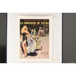 Original "La Doucer De Vivre" Vintage Film Poster (1960) 1st release.