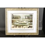 Limited Edition L.S. Lowry "Piccadilly Gardens" Authentication & Embossed Stamped. Mint Condition.